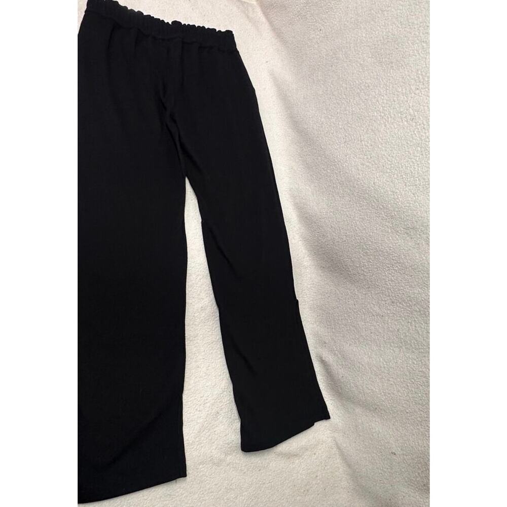 Relaxx Black Fleece Lined Flare Leg Yoga Pants Graphic Logo Size L - Picture 5 of 8